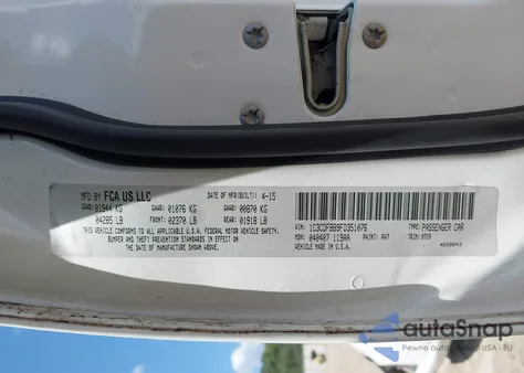 2015 Dodge Dart Sxt из США, поврежденный, VIN 1C3CDFBB9FD351076